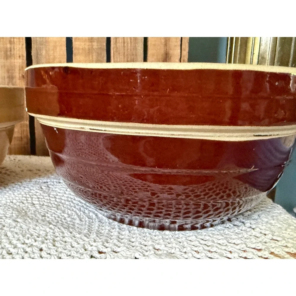 Vintage USA Ringware Stoneware Mixing Bowls 8